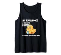 My Four Moods Coffee Lover Tired Chick Chicken Farmer Sleep Tank Top