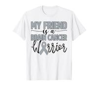 My Friend is A Brain Cancer Warrior Family Support Gray Ribb T-Shirt