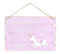 MY FRIEND TOLD ME I WAS DELUSIONAL I ALMOST FELL OFF MY UNICORN CHIC N SHABBY PLAQUE