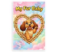 My Fur Baby Cute Cocker Spaniel Dog Bone Heart Cartoon 12x18 US Made Poster