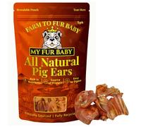 My Fur Baby Natural Pig Ears for Dogs | Air-Dried | Long-Lasting Chew | High Protein | Single Ingredient | Premium Dog Treats (5 Pack)