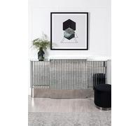 MY Furniture Anastasia Adjustable Mirrored Radiator Cover - Elegant Silver Finish, Modern Ventilated Design - Adjustable to Fit Multiple Radiator Sizes - Easy Assembly