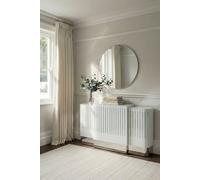 my furniture Anastasia Adjustable White Glass Radiator Cover - Silver