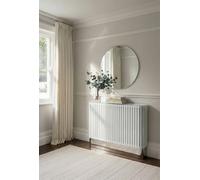 my furniture Anastasia White Glass Radiator Cover- Silver