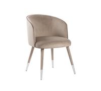my furniture Bellucci Dining Chair - Taupe - Silver Caps