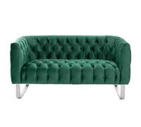 my furniture Grosvenor Two Seat Sofa - Bottle Green - Brushed Silver