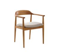My Furniture Morton Dining Chair - Hand-Crafted Solid Ash, Chestnut Finish, Padded Water-Repellent Seat, Ready Assembled.