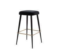 My Furniture Oslo Counter Stool - Black, Velvet Upholstery, 71 Cm High