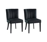 my furniture Set Of 2 Hatfield Dining Chairs - Black Velvet