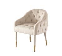 my furniture Sophia Dining Chair - Chalk - Brass Caps