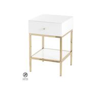 my furniture Stiletto White Glass And Brass Side Table