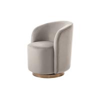 My Furniture West End Swivel Dining Chair - Dove Grey Velvet - Brushed Brass Base