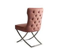 my furniture Wexler Dining Chair Blush Pink -Silver Base