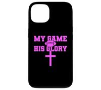My Game His Glory Football Jesus Bible Prayer God Pink Cross Case for iPhone 13