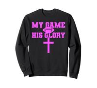 My Game His Glory Football Jesus Bible Prayer God Pink Cross Sweatshirt