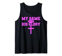 My Game His Glory Football Jesus Bible Prayer God Pink Cross Tank Top