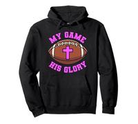 My Game His Glory Football Jesus Bible Religion Praying God Pullover Hoodie