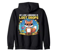 My Gaming Language Is Loot Drops Fox Gamer Cool Design Zip Hoodie