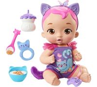 My Garden Baby Snack & Snuggle Baby Kitten Interactive Purple Doll 12-inch