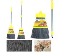 My Garden Broom 137cm Extendable Outdoor Brush Telescopic Broom Heavy Duty Stiff Brush for Outdoor Sweeping - Patio Brooms with Rust Resistant Pole & Firm Grip Handle