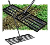 My Garden Outdoor Living Garden Levelling Rake Foldable Garden Soil Leveling Rake With Tiltable Handle Steel Lawn Leveller Tool Landscaping Rake