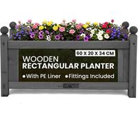 My Garden Outdoor Living Garden Wooden Planter 60Cm Rectangular Heavy Duty Large Wooden Raised Bed Planter For Garden Patios & Decking Plant Box