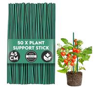 My Garden Outdoor Living Plant Support Stick Bamboo Wooden Canes, Flower Support Pole, Plant Support Garden Stakes 45 X 0.4Cm Sticks 50 Pcs Green