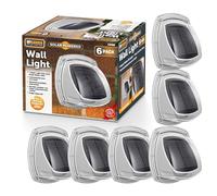 My Garden Outdoor Solar Lights Warm White Bright Wall Lights IP55 Waterproof Garden Wall Lights Frost & Heat Resistant Outside Solar Powered Flood Lighting for Fence Garden Front Door Garage (6Pack)