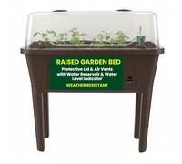 My Garden Raised Bed with Protective Lid - Durable Plastic Raised Garden Bed Planter for Herbs, Vegetables & Flowers, Indoor & Outdoor Gardening - Elevated Design with Drainage and Ventilation