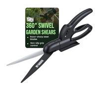 My Garden Shear One Handed Grass Shear 360° Swivel Action - Lawn Shears with Razor Sharp Steel Blades 2mm Thickness & Ergonomic Non-Slip Handle - Hand Held Garden Trimmer for Precise Grass Cutting