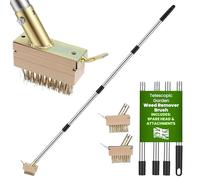 My Garden Weed Remover Brush Extends up to 160cm - Weed Brush with Copper Wire Bristles - 2X Replacement Heads - Durable Steel Handle, Perfect for Patios, Driveways, Paths, Moss & Algae Cleaning