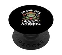 My Gardens Always Hopping Frog Garden Cute Scene PopSockets Adhesive PopGrip