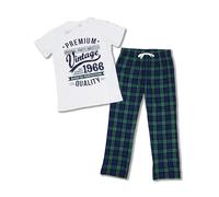 My Generation Gifts 1966 Premium Vintage Year - Aged To Perfection - 60th Birthday Gift | Present Mens Pyjama Set Green Tartan Bottoms 2XL