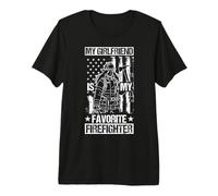 My Girlfriend is My Favorite Firefighter Girlfriend Pride Premium T-Shirt