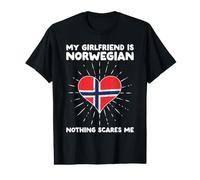 My Girlfriend is Norwegian Nothing Scares Me - Norway Heart Value Graphic T-Shirt