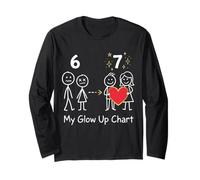 My Glow Up Chart Stick Figure Sketchbook Doodle Art Long Sleeve T-Shirt