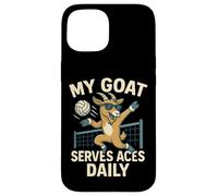 My Goat Serves Aces Funny Volleyball Design Case for iPhone 15