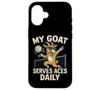 My Goat Serves Aces Funny Volleyball Design Case for iPhone 16