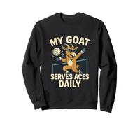 My Goat Serves Aces Funny Volleyball Design Sweatshirt