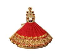 My God Gift Handcrafted Khatu Shyam, Shyam Baba Vastra/Poshak/Dress, Made of Silk Cloth. (RED, 7 Inches)