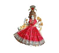 My God Gift Navratri Special, MATA Rani Vastra, Devi MATA Poshak, Durga MATA Dress, Radha Rani Poshak for Standing Idol, Made of Silk Cloth (RED New, 5 Inches)