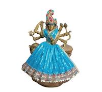 My God Gift Navratri Special, MATA Rani Vastra, Devi MATA Poshak, Durga MATA Dress, Radha Rani Poshak for Standing Idol, Made of Silk Cloth (Blue, 4 Inches)