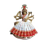 My God Gift Navratri Special, MATA Rani Vastra, Devi MATA Poshak, Durga MATA Dress, Radha Rani Poshak for Standing Idol, Made of Silk Cloth (White, 8 Inches)