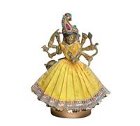 My God Gift Navratri Special, MATA Rani Vastra, Devi MATA Poshak, Durga MATA Dress, Radha Rani Poshak for Standing Idol, Made of Silk Cloth (Yellow, 7 Inches)