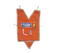 My God Gift Shree Hanuman Chola with Silver Bark Sindoor, Janau, Chameli Oil with Flag for Home/Temple/Festive Occassions (Orange), Orange, Large
