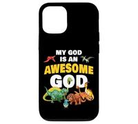 My GOD is an Awesome GOD - Christian Faith Kids Dinosaur Case for iPhone 12/12 Pro