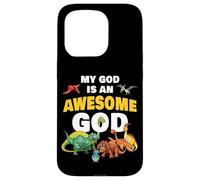 My GOD is an Awesome GOD - Christian Faith Kids Dinosaur Case for iPhone 15 Pro