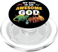 My GOD is an Awesome GOD - Christian Faith Kids Dinosaur PopSockets PopGrip for MagSafe