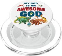 My GOD is an Awesome GOD - Christian Faith Kids Dinosaur PopSockets PopGrip for MagSafe