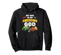 My GOD is an Awesome GOD - Christian Faith Kids Dinosaur Pullover Hoodie